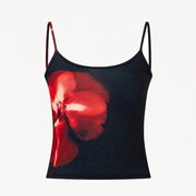 Red Flower Crop Top