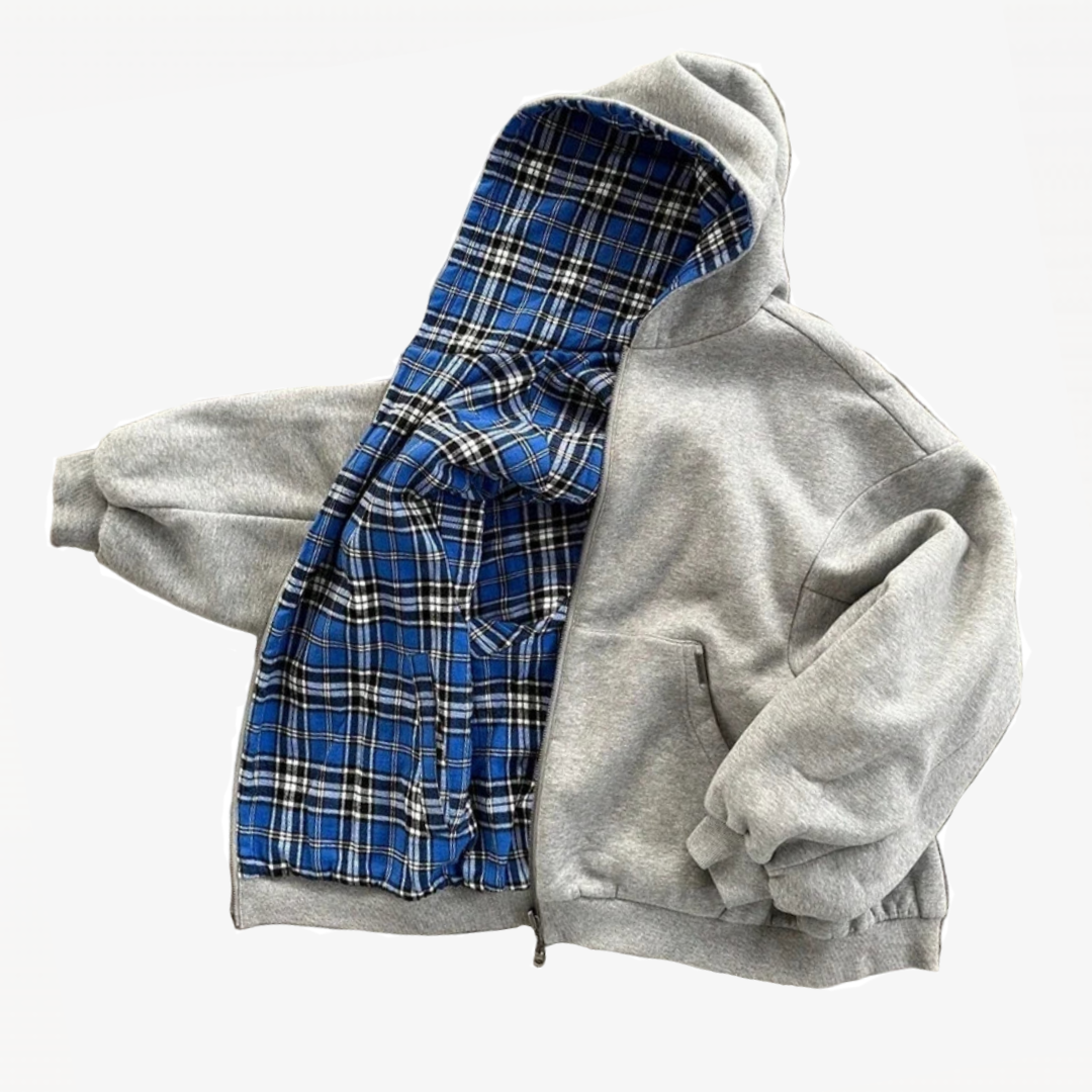 American Double-Sided Zip Up Hoodie