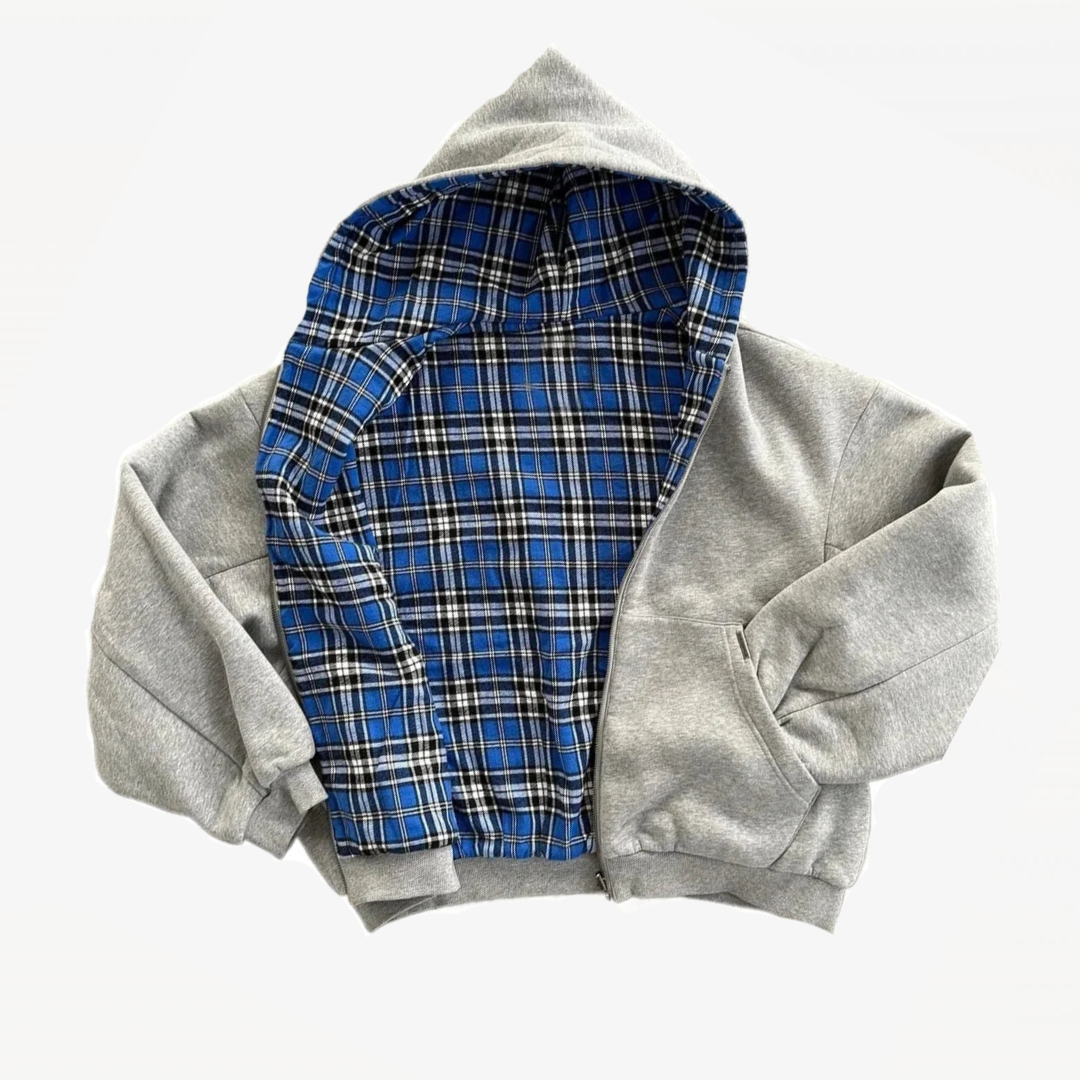 American Double-Sided Zip Up Hoodie