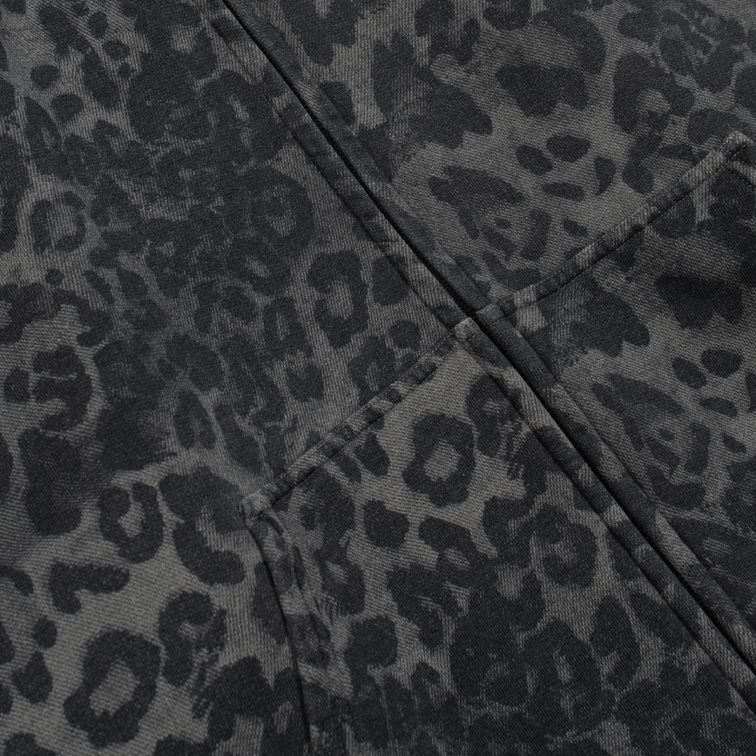 Panther Print Zip Up Hoodie