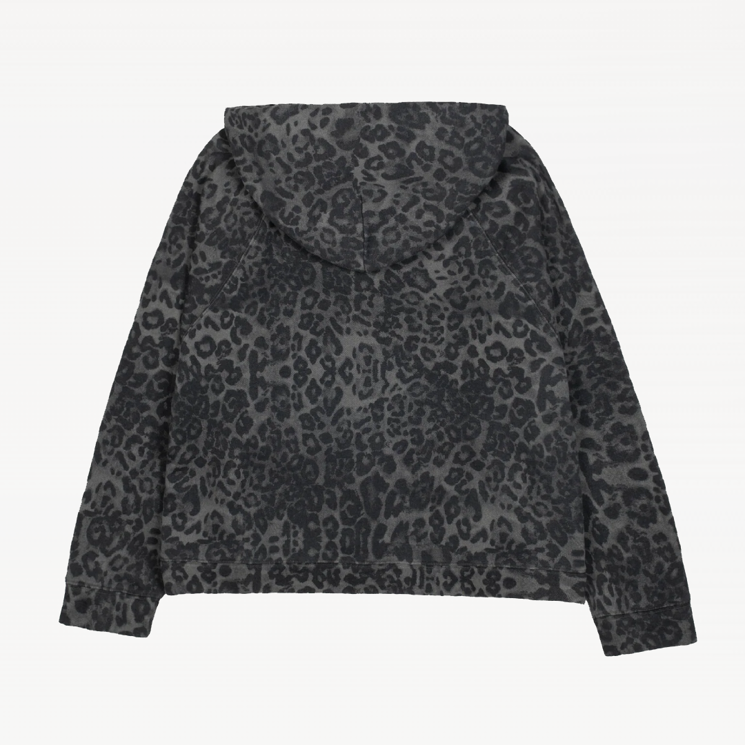 Panther Print Zip Up Hoodie